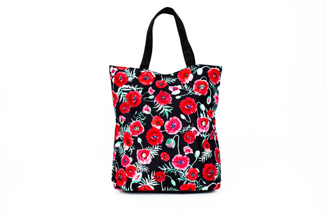 red and black bag
