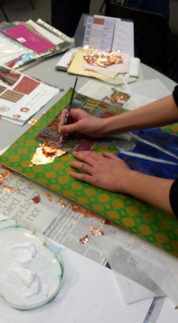 Using gold leaf at Wootton Upper