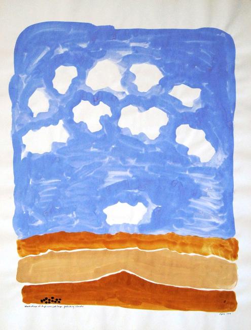 Black Sheep at High Noon with Large Frolicking Clouds