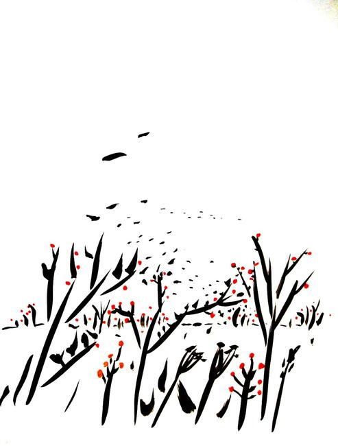 trees and birds