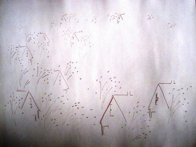 trees and houses