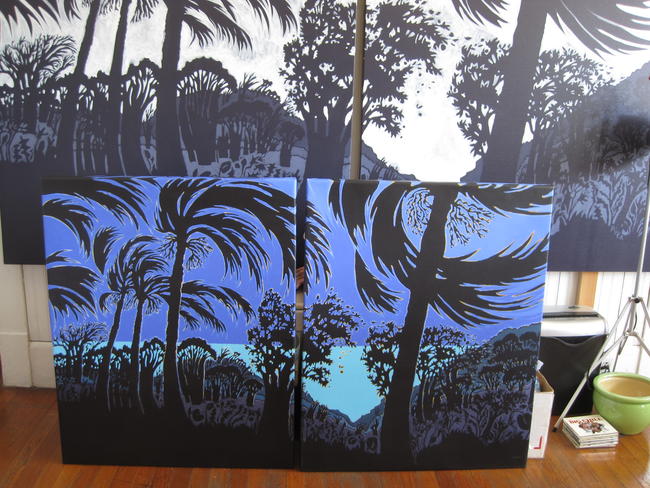 moon light on water, canvas version and colored giclee