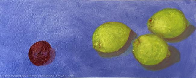 Trio of lemons and a plum