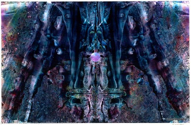 Meditation Acrylic collage width=