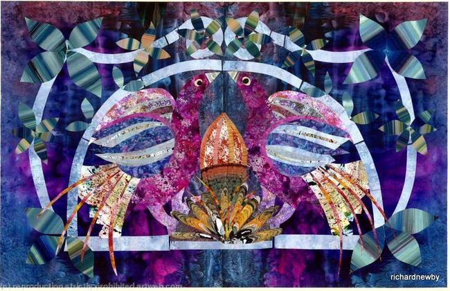 Tropical Birds Acrylic collage width=