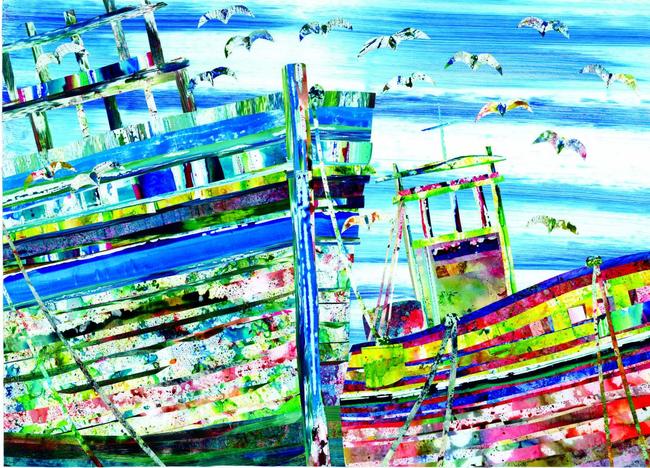 Old Boats and Seagulls