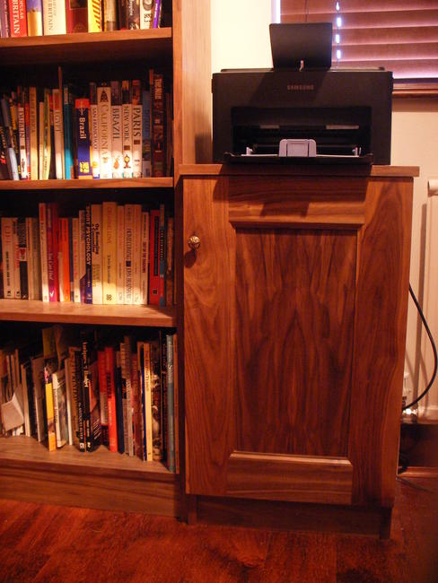 walnut printer cabinet