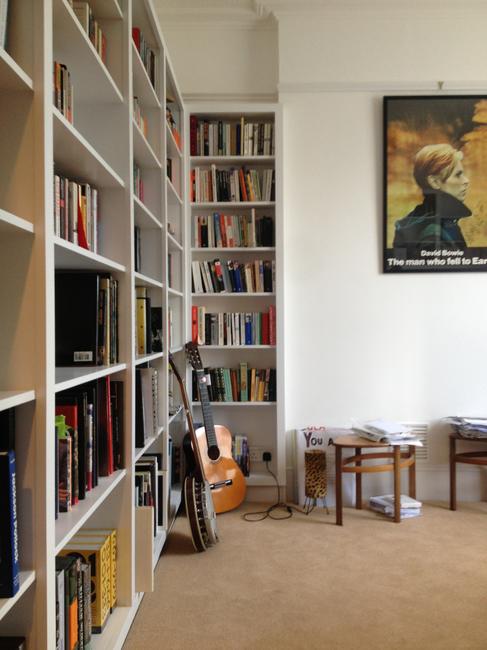 painted built in bookcases