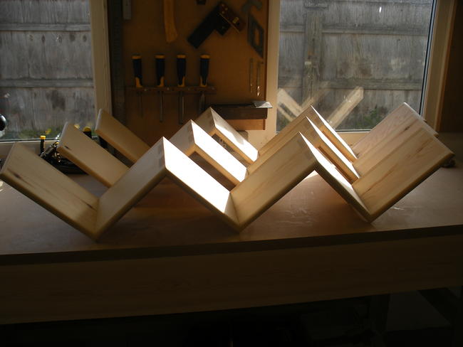 dovetailed wall hung shelves