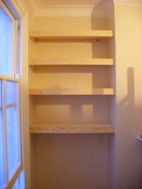 floating alcove shelving