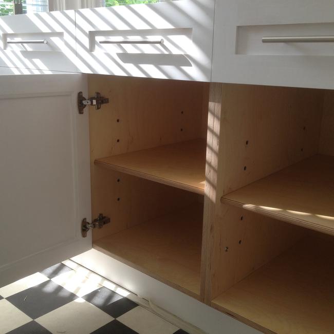 bespoke kitchen unit with walnut top