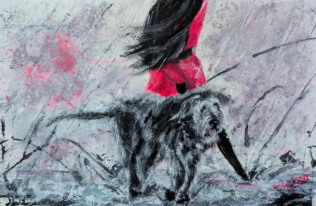 Jessica & Banjo - 45 x 37.5cm - £50.00