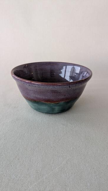 Medium bowl, purple and deep teal celadon