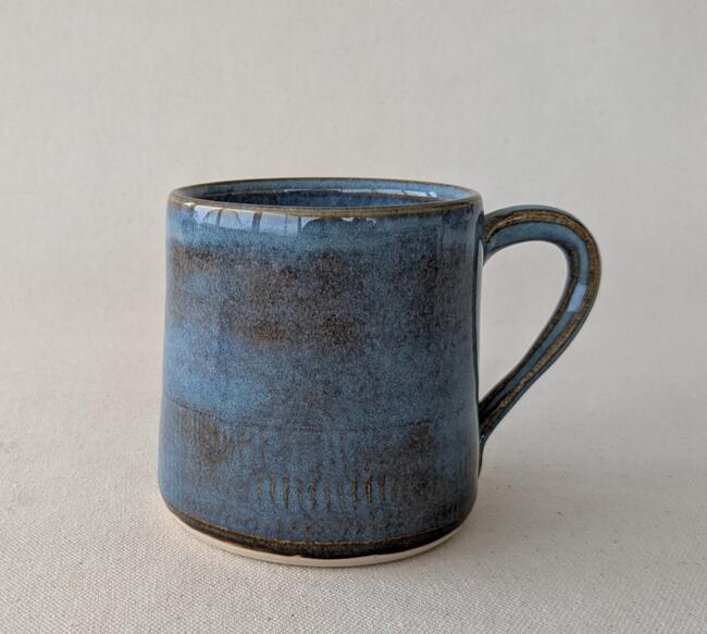 Cornish Blues mug, subtle pattern (medium)
