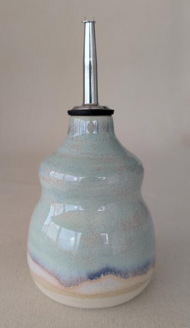 Olive Oil bottle 'Turquoise Drift' glaze