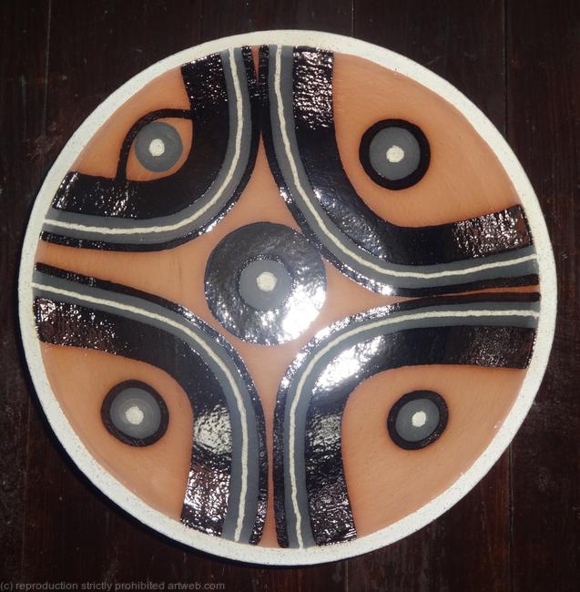 Large terracotta 'Sports' bowl