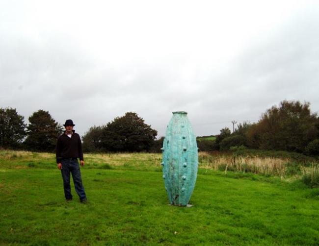 giant verdigris pot