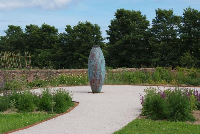 Giant verdigris pot