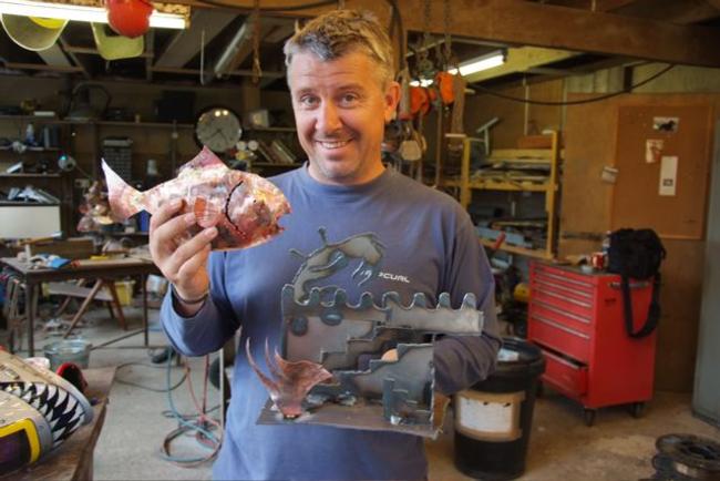 Mark, one of my students with the fruits of his labour
