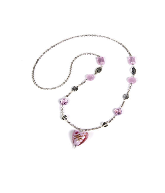 Pink heart necklace