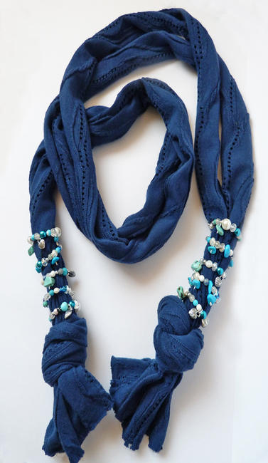 Summer holiday scarf with beads