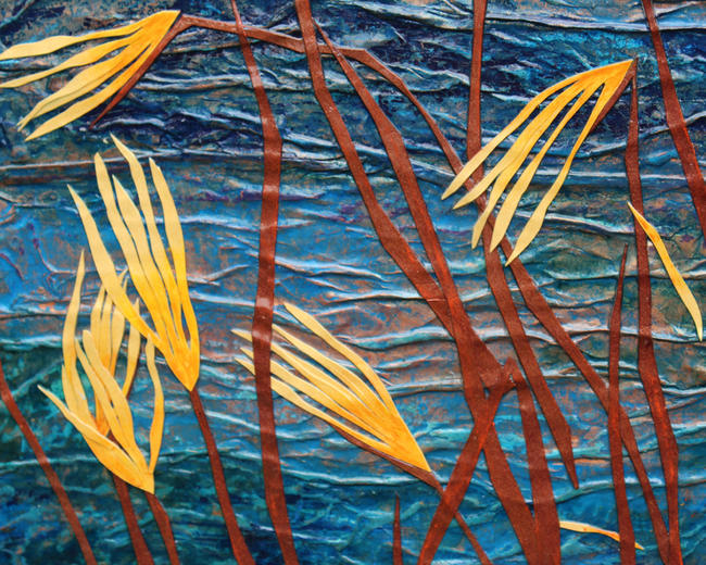 Copper Lake - detail 1 mixed media painting itemprop=