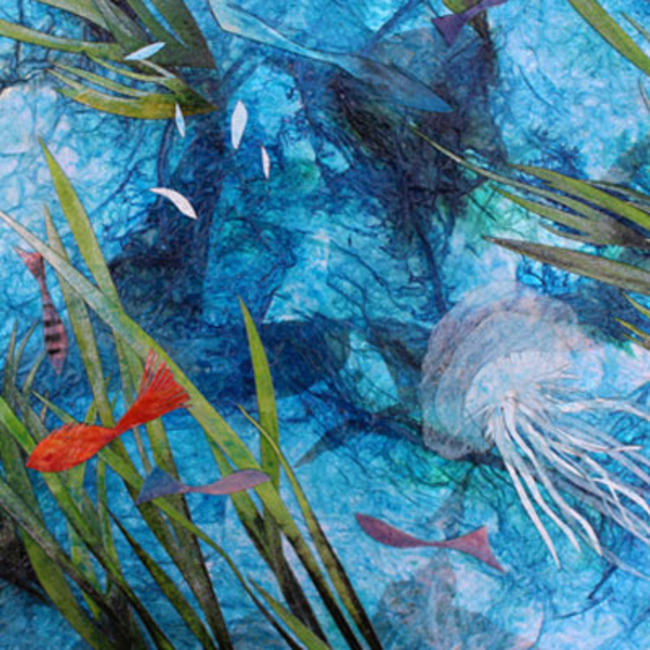 Coral Reef I - detail 1 mixed media painting 26x115cm