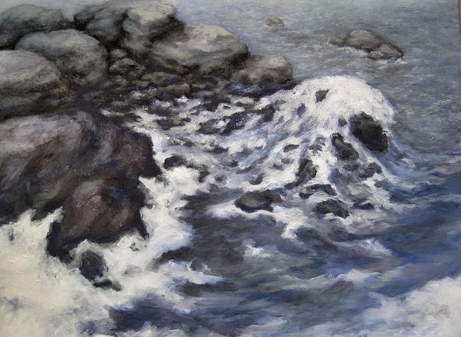 Wave Over Rocks
