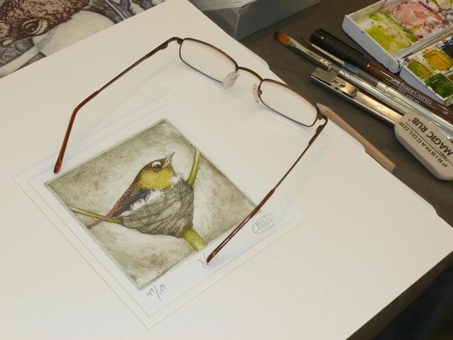 Hand tinting with water colour