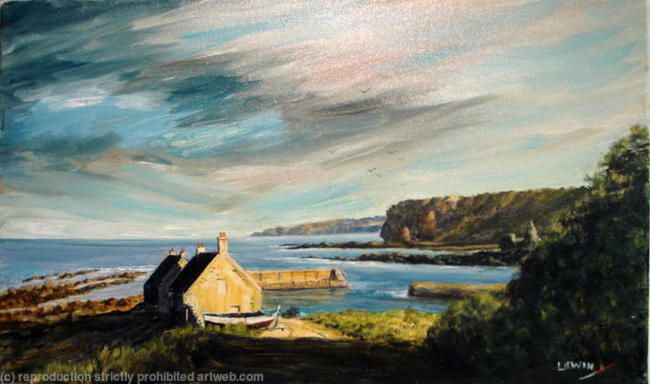 Cove Harbour in East Lothian, Scotland