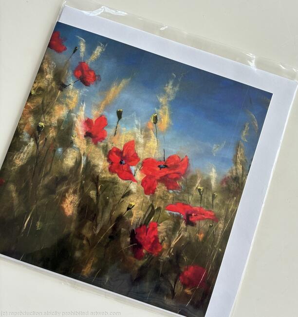 Peaceful Poppies - 5 CARDS