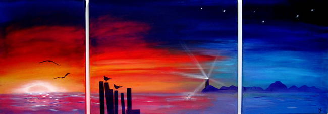 Sunset and seagulls