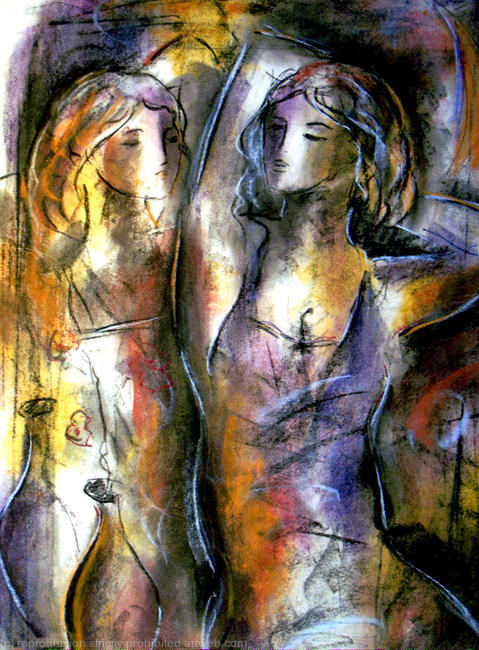 woman looking in mirror