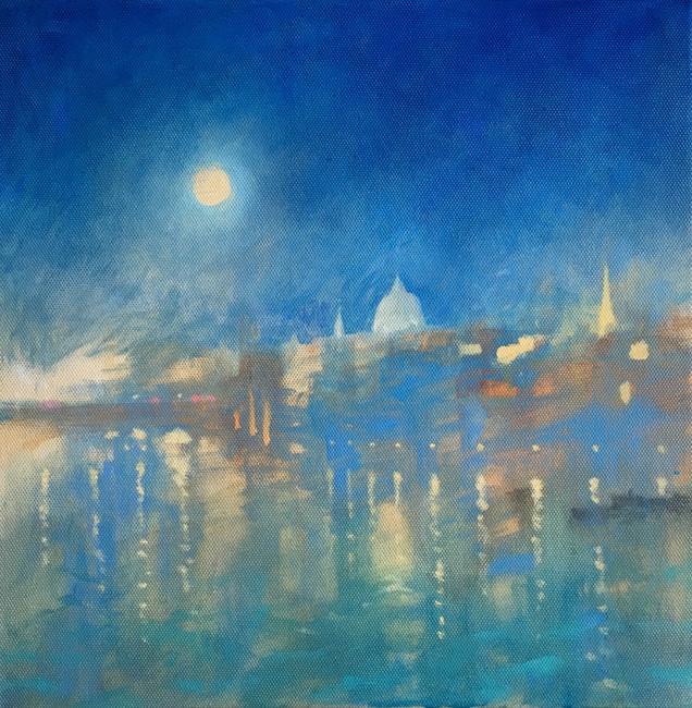 Bright Moon Over St Paul's