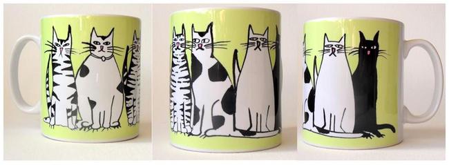 Six Cats in Green