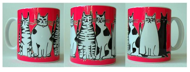 Six Cats in Pink