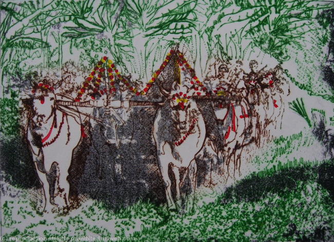 Decorated Oxen, Inwa, Myanmar