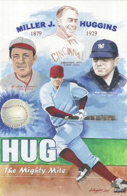 Tribute poster Millar Huggins The Mighty Mite N.Y. Yankees.