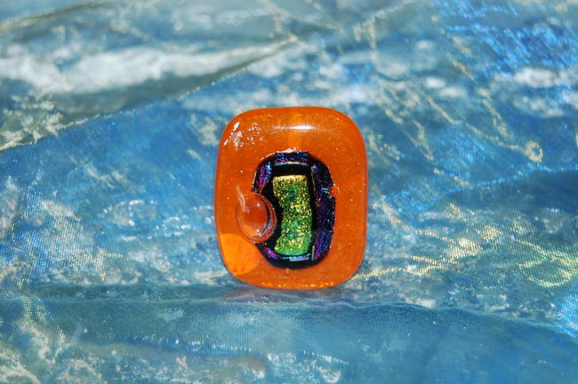 Glass Brooch Hot Pebble