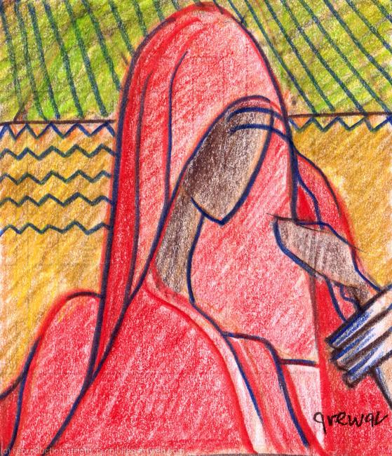 Woman in red