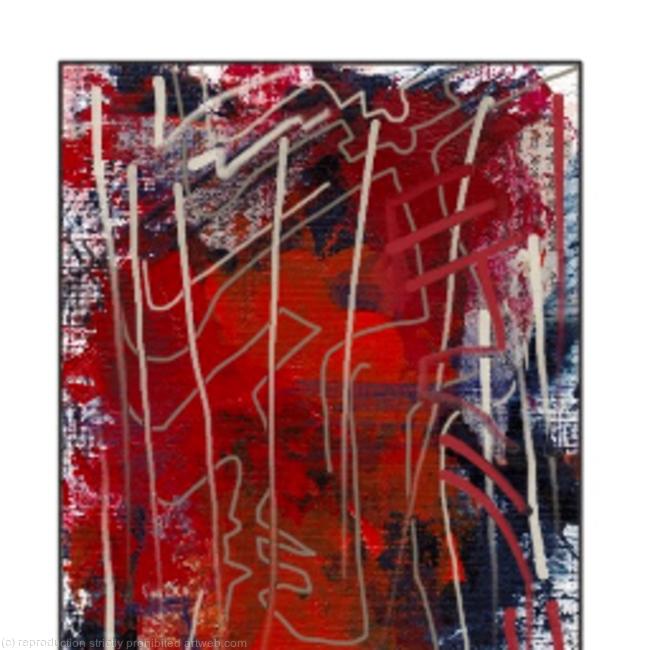 Red abstract painting