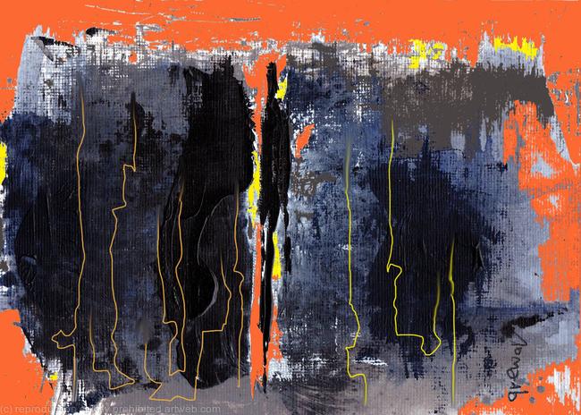 Orange grey abstract