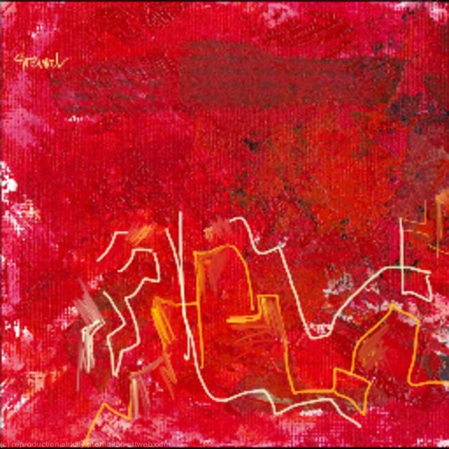 Red abstract painting