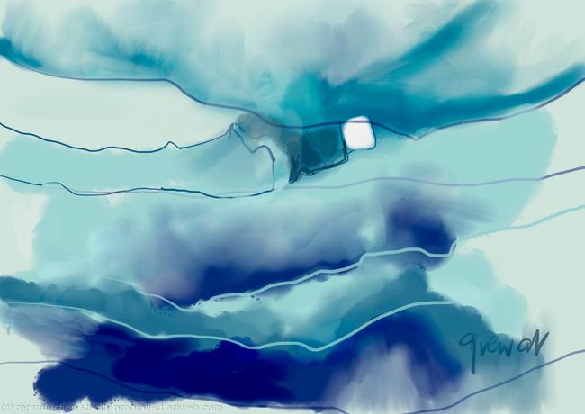 Blue abstract mixed emotions