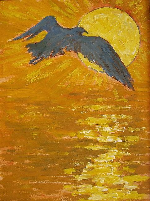 gull against the sun