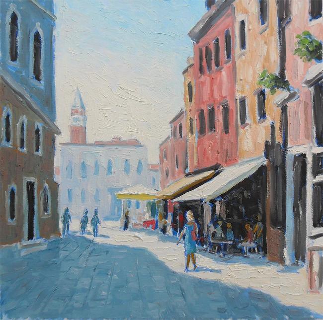 venice street with long shadow
