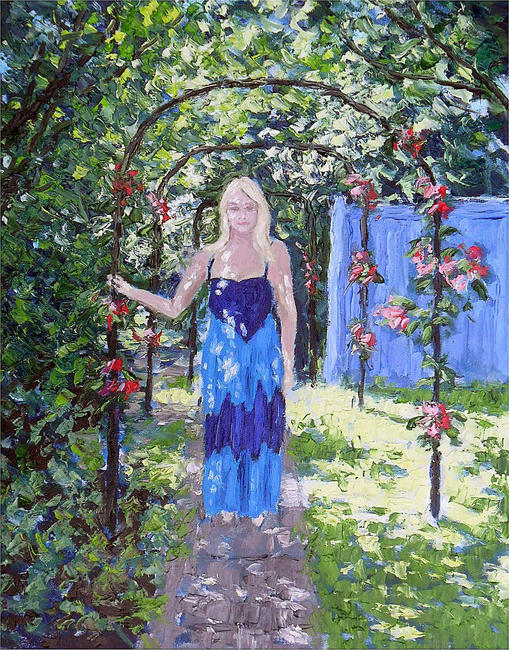 girl in sunny garden