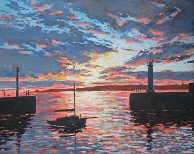 west pier sunset anstruther