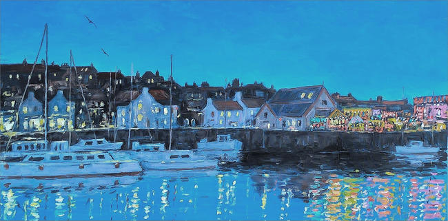 nocturne: fairground on pier, anstruther