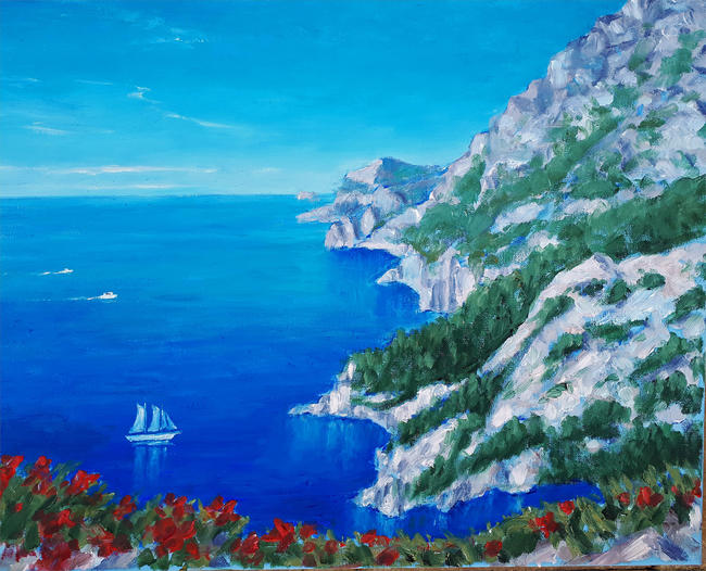 coastline near amalfi, italy